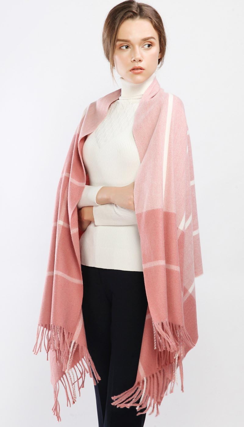 RIIQIICHY Plaid Scarf for Women Fall Winter Pashmina Scarves Wraps for Cold Weather Warm Large - Image 4