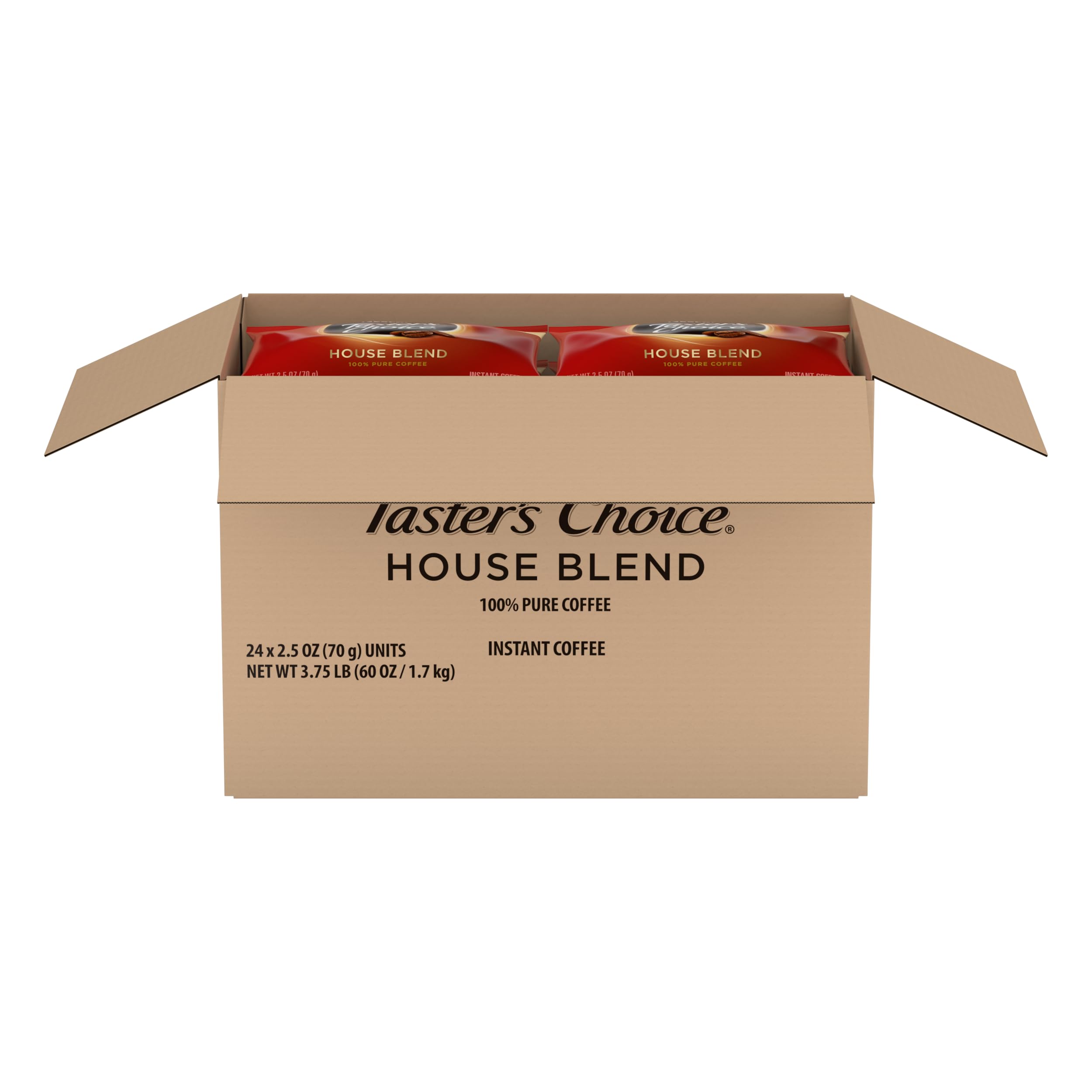 Instant Coffee, Ground Coffee, Light Roast, Tasters Choice, 2.5 oz Pouch (Pack of 24)