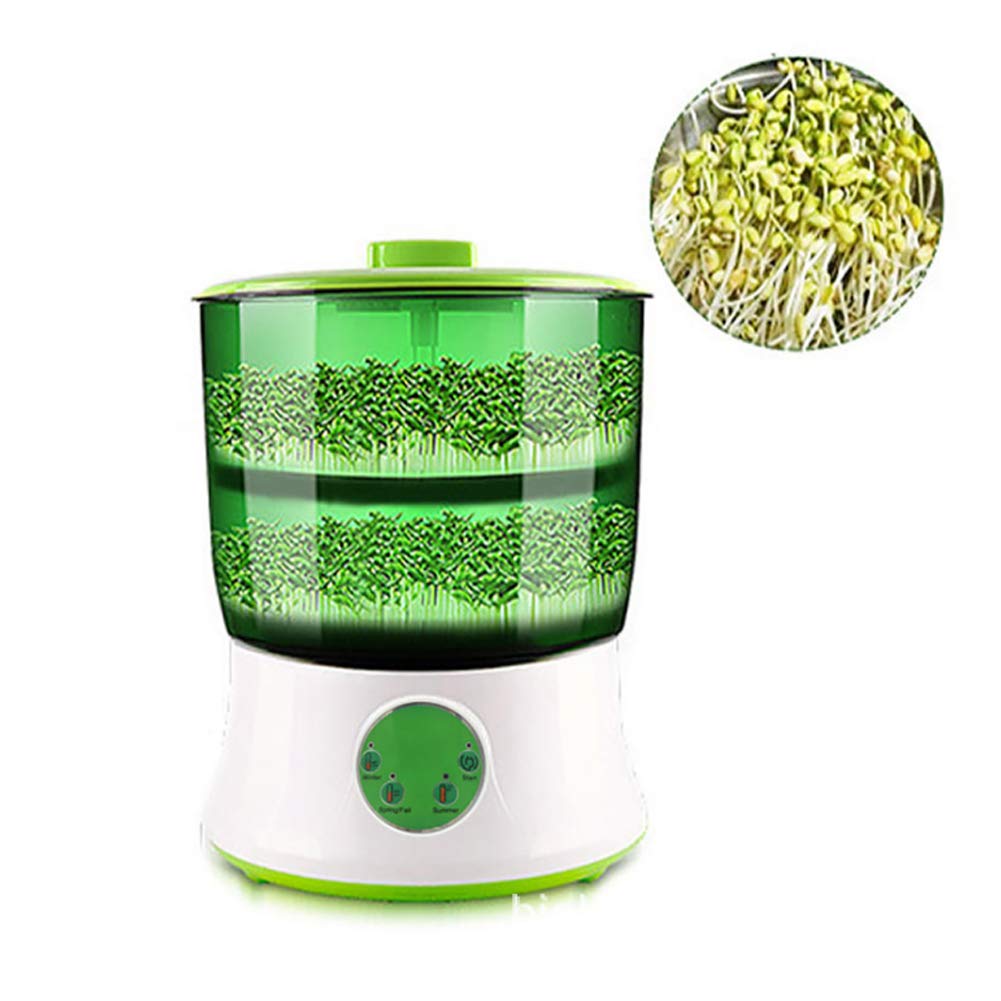Máquina automática de brotes de plástico Verde, Fabricante de brotes de Soja Duradero Inteligente Seguro, para el hogar de brotes de Soja(European Standard 220V)