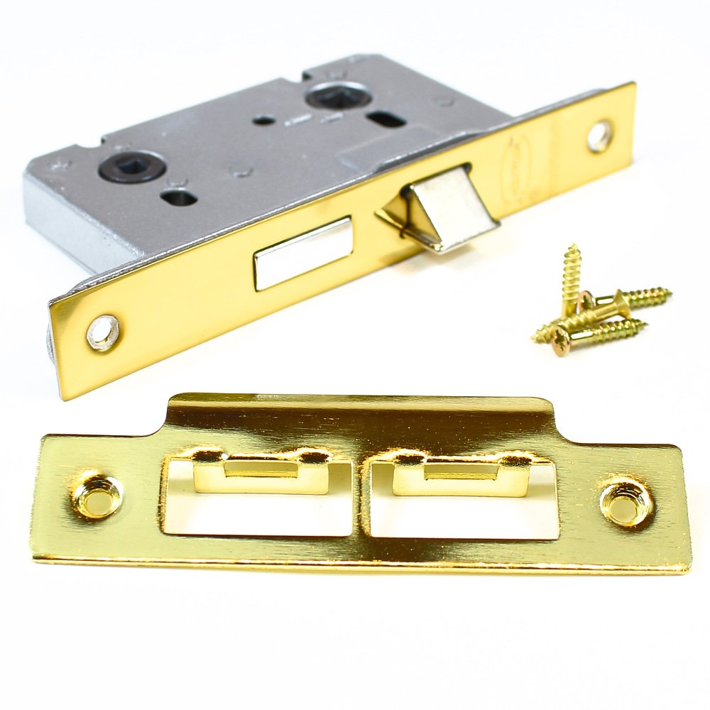 Gridlock E-Series Mortice Bathroom Lock - 3" (75 mm), Brass