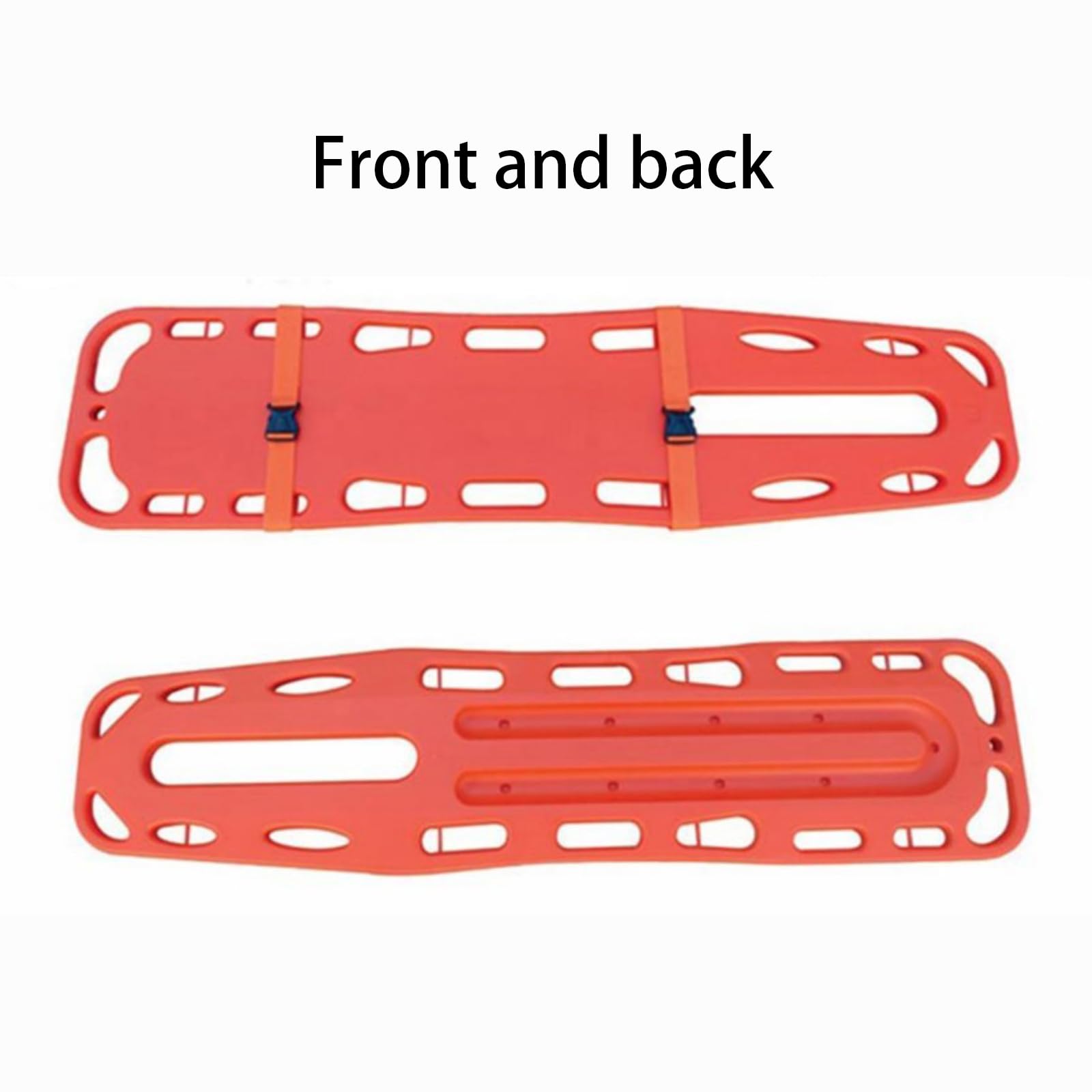 Barella spinale con Cinghie - Tavola di Supporto in plastica PE Leggera per immobilizzazione e Trasporto del paziente, Arancione ad Alta visibilità per soccorritori, paramedici e bagnini