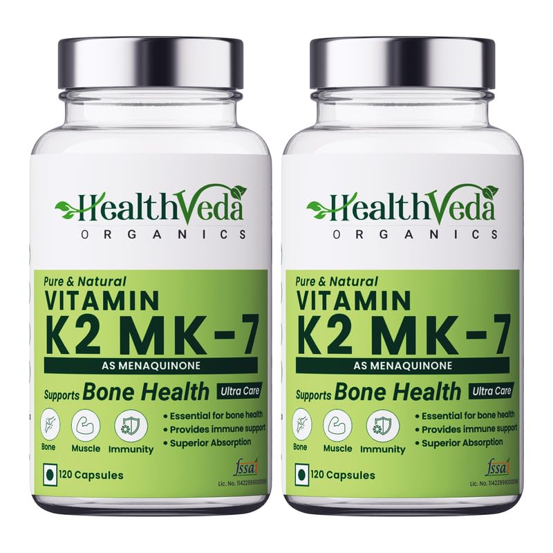 Health Veda Organics Vitamin K2 | 100% Vegetarian Vitamin K2 Benefits in Bone Health - 55mcg - 240 Vitamin K27 Capsules (B0D6R3JLYP) Amazon Price History, Amazon Price Tracker