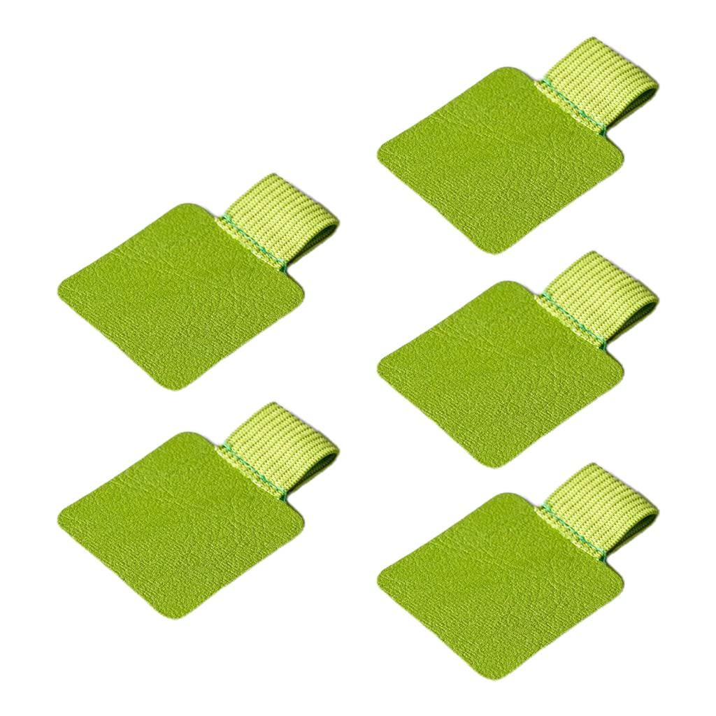 NGCG 5 Pcs/Set Self-Adhesive Leather Pen Loop For Creative Notebook Pen Loop Holder Notebooks Accessories Pencil Elastic Loop Pen Holder For Notebook, Green