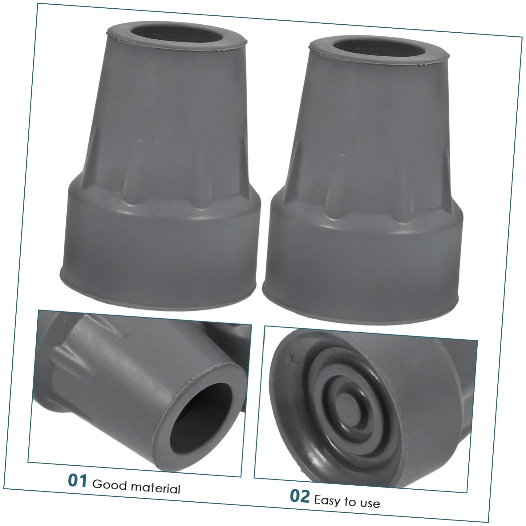 Healvian 24piezas Conteras De Goma Antideslizantes Para Muletas y Bastones Repuestos Duraderos y Elegantes Para Mayor Estabilidad y Confort