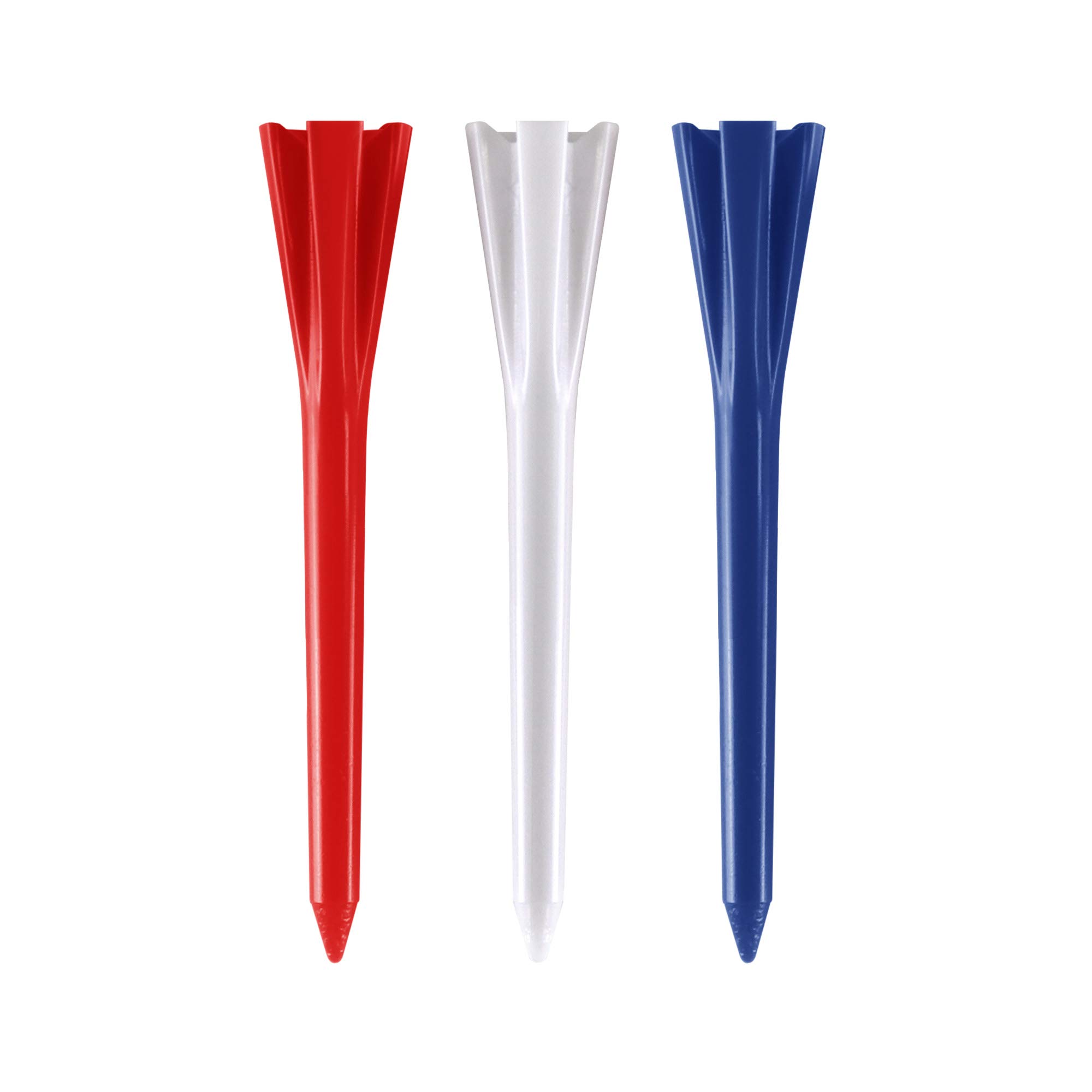 Izzo Golf Plastic Golf Tees, 1.5 Inch, Red/White/Blue, 100 Pack