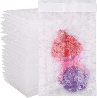 100Pack Small Bubble Out Bag Pouches 3.15" x 4" Self-Seal Bubble Pouches Bags, Double Walled Bubble Cushioning Bags, Self-Sealing Protective Wrap Cushioning Bags for Shipping, Packing, Moving