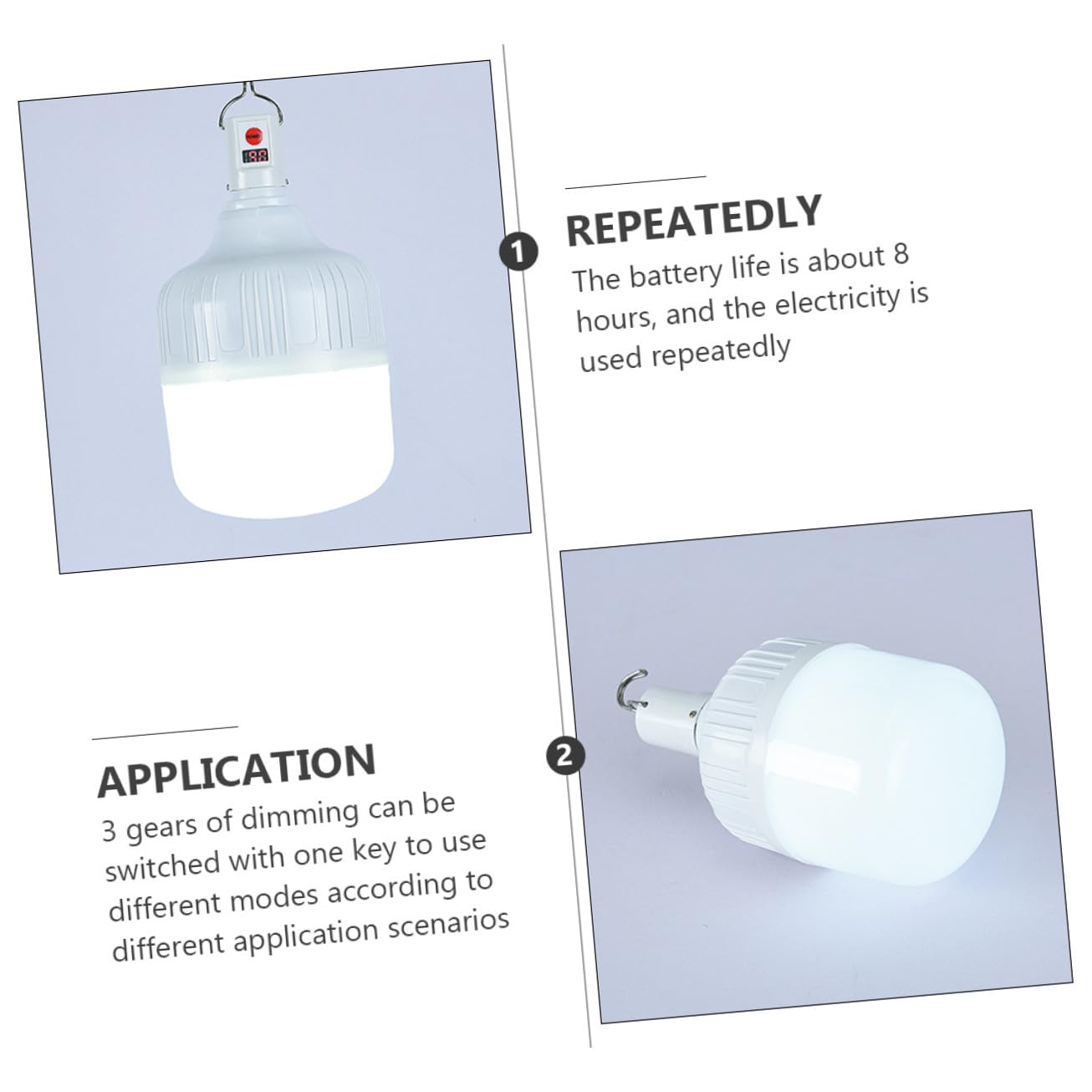 Lampe de Tente Rechargeable USB 100w 18 Led, Étanche en Plastique, Batterie 1200mah, pour Camping Extérieur et Urgence