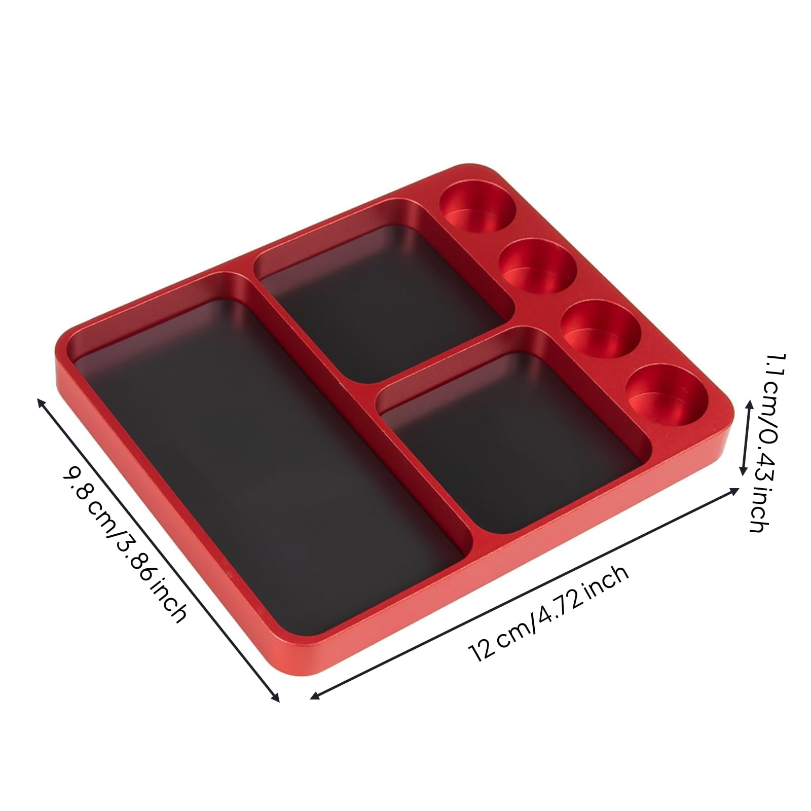 Plateau Magnétique Réparation peu Encombrant Plateau Magnétique Compartimen Réutilisable pr Bricoleurs Électroniques, tis, Rouge