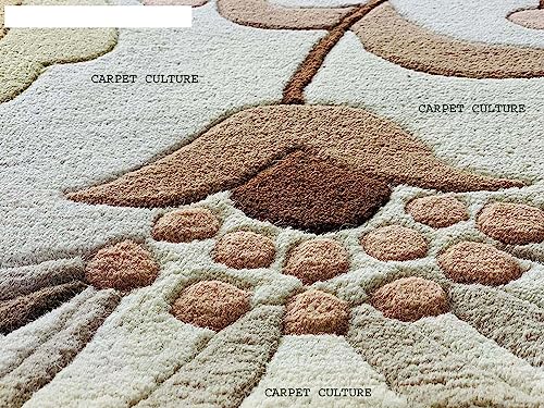 Image of Carpet Mahal Handmade Handwoven Tufted Made of 100% Soft Blended Wool Export Quality Carpets with 1 Inch Thickness (6x9 Feet) Color Multi