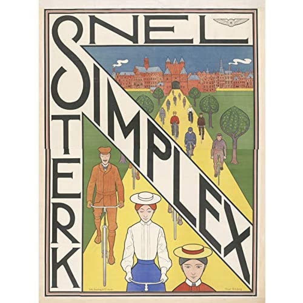 Artery8 Nibbrig Simplex Cycles Bike Bicycle Fast Strong Advert Art Print Canvas Premium Wall Decor Poster Mural