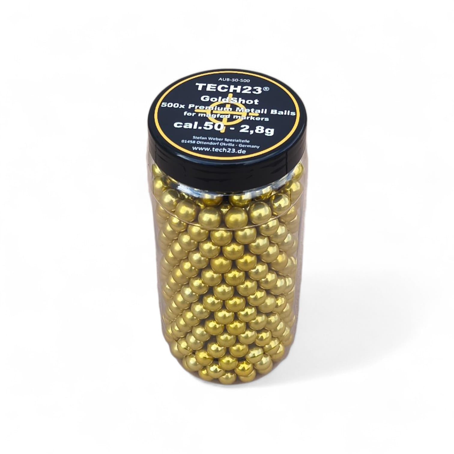 Gold Shot Aluminium Kugeln Cal.50 – 500 Stück Großpackung – Gold-eloxierte RAM Munition – Wiederverwendbar & präzise – Für t4e HDR50, TR50, TP50, HDP50 & mehr