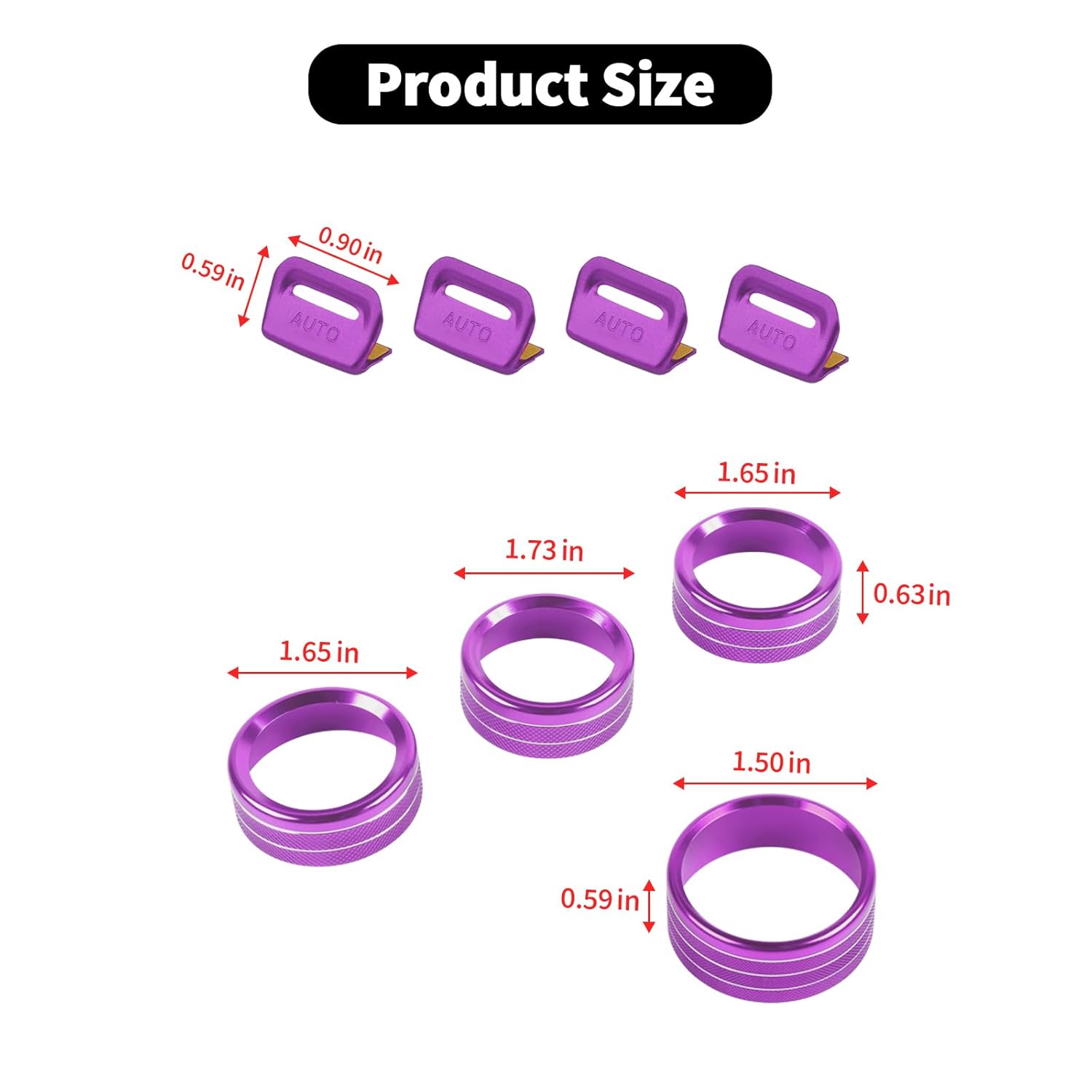 Purple Air Conditioning/Headlight Switch/Window Control Decoration Compatible with Jeep Wrangler JL JLU & Jeep Gladiator JT Interior Accessories