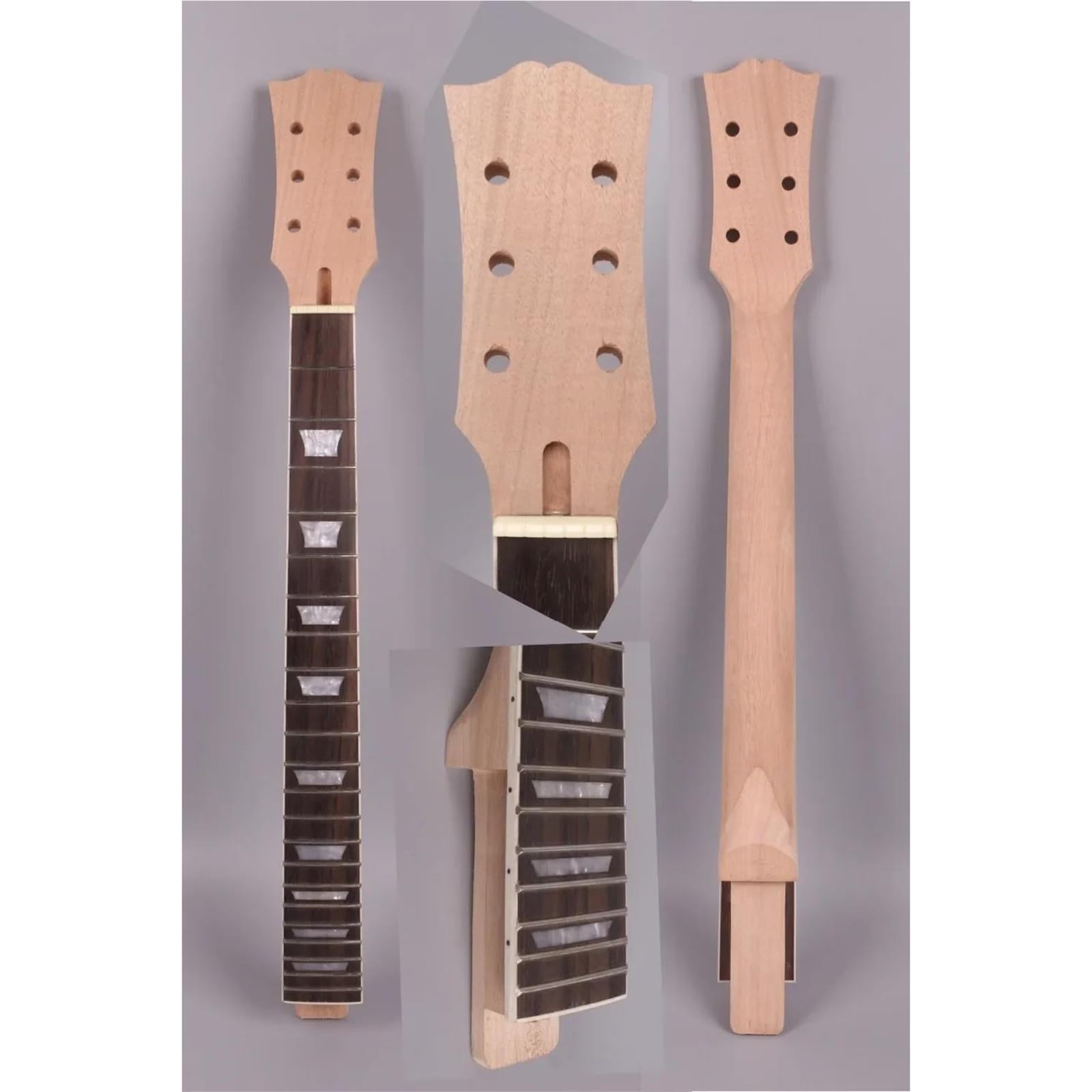 Unfinished Guitar Body Electric Guitar Kit 22 Fret Neck Rosewood Fretboard Mahogany Maple Body
