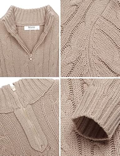 Boyoo Boy's Cable Knitted Sweater Half Zip Lightweight Casual Pullovers For Kids 2-11 Years #TOP4