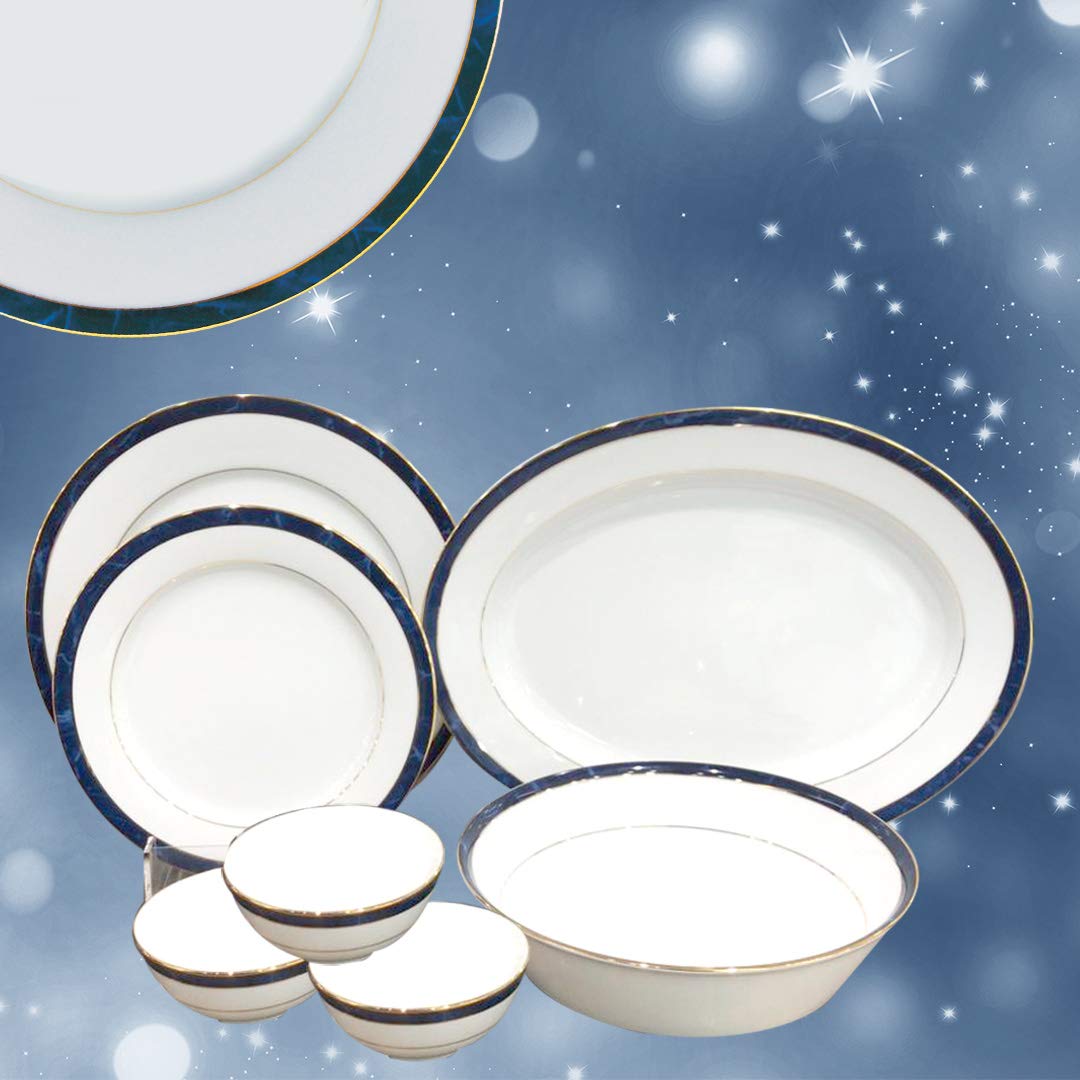 21 Pcs Dinner Set (Marble Blue)