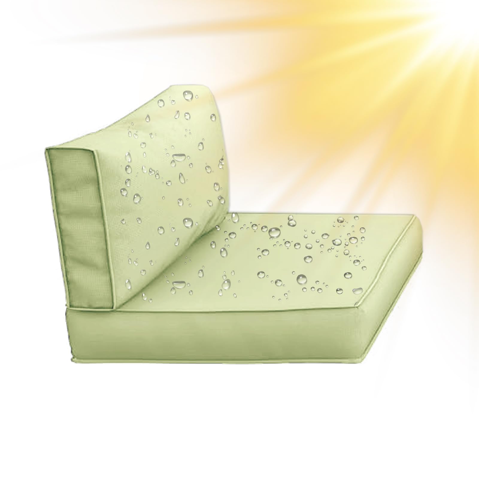 SYLC Water Repellent Patio Cushion Covers UV Resistant Garden Rattan Cushion Covers with Zipper Outdoor Couch Cushion Slipcovers for L Shape/Corner (1 pc 65×33×10 cm,Yellow)