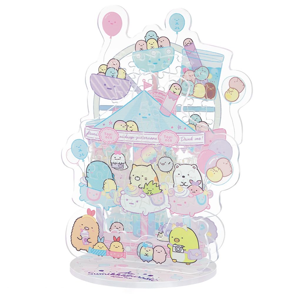 BEVERLY 【Jigsaw Puzzle x Acrylic Stand】 Sumikkogurashi Acrylic Pop Tapioca Park 【New Puzzle that Can be Assembled and Displayed】 【No Adhesive Required】 68 Pieces SP-005 : Toys & Games