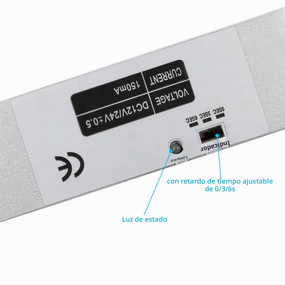 Perno de Bloqueo Eléctrico de Metal para Puerta, DC 12V, Modo NC a Prueba de Fallos, Compatible con Sistema de Control de Acceso, Plata