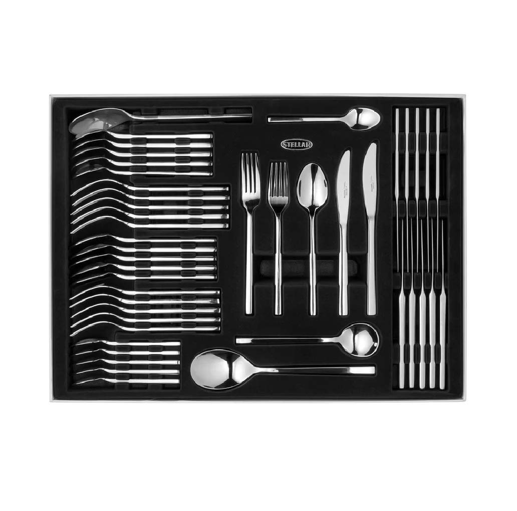 Stellar Silver James Martin Stainless Steel Cutlery 44-Piece Set For 6 People For Formal Dining