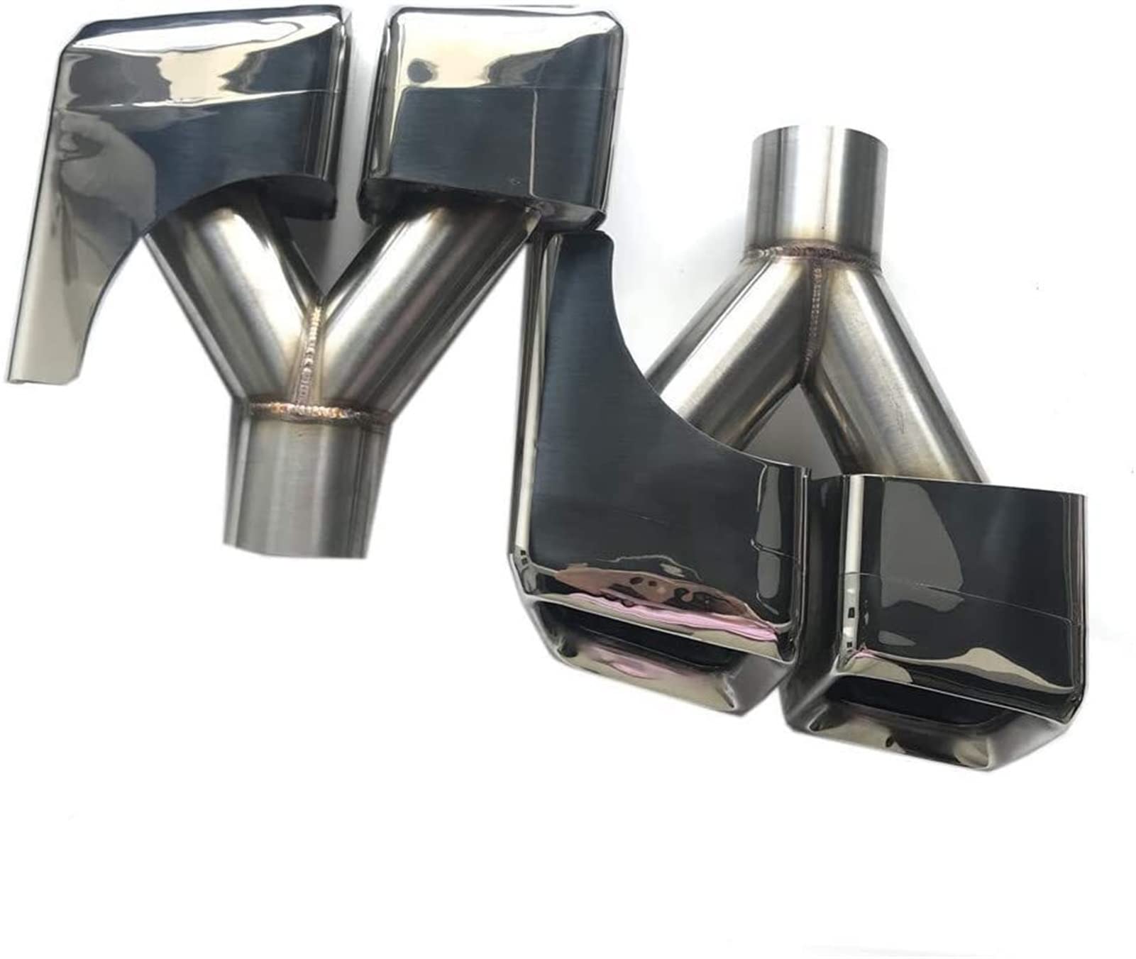 Tubo Cola Coche Para Benz E63 W212 W204 Tabla de escape del coche 1set Material de acero inoxidable Material de escape Punta de escape del silenciador(Y Type Black)