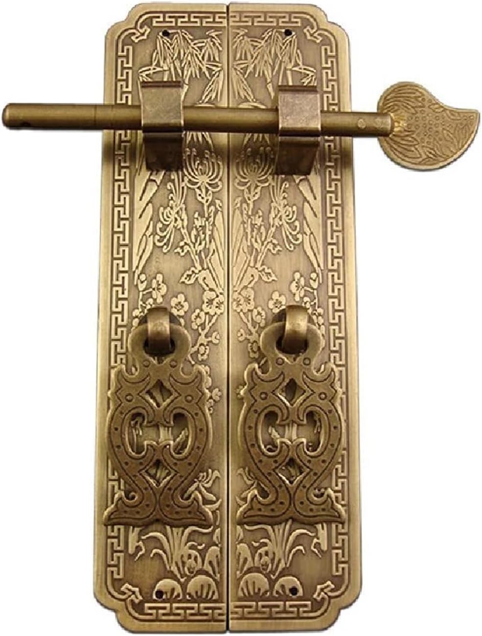 15cm/18cm Door Handle Style Retro Pure Copper Antique Furniture Handle Cabinet Pair Straight Handle (Color : Bronze Copper, Size : 18cm)