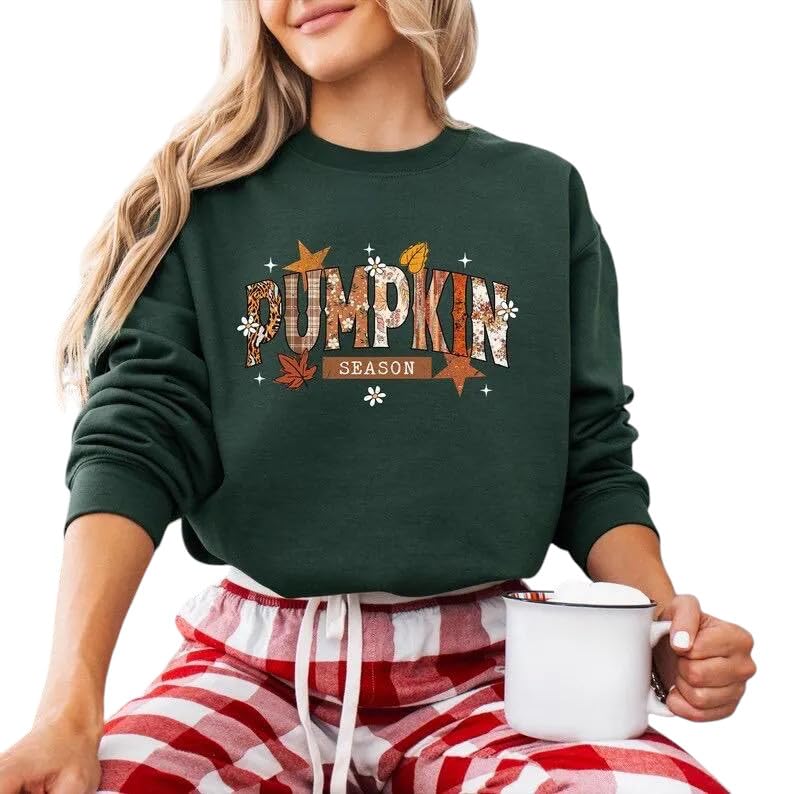 Pumpkin Season Sweatshirt | Fall Autumn Crewneck Pullover | Cozy Thanksgiving Sweatshirt | Cute Unisex Fall Gift Top3