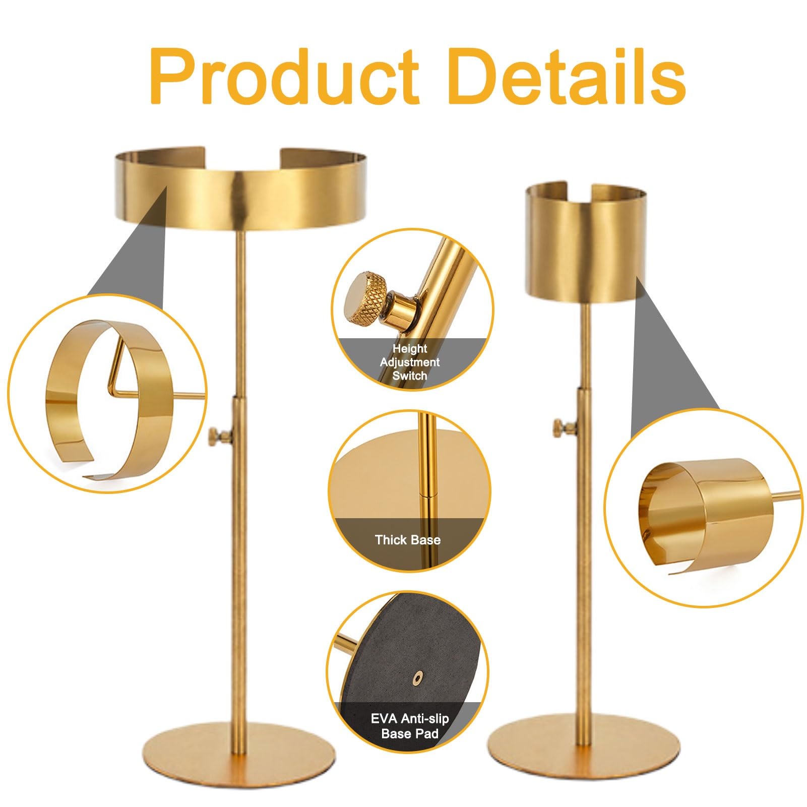 Set Espositore Per Colletto E Polsini In Acciaio Inox, 2 Pezzi Con Altezza Regolabile Per Scollo E Maniche, Rastrelliera In Metallo Da Banco Per Organizer Domestico E Commerciale(Silver,1 Pack)