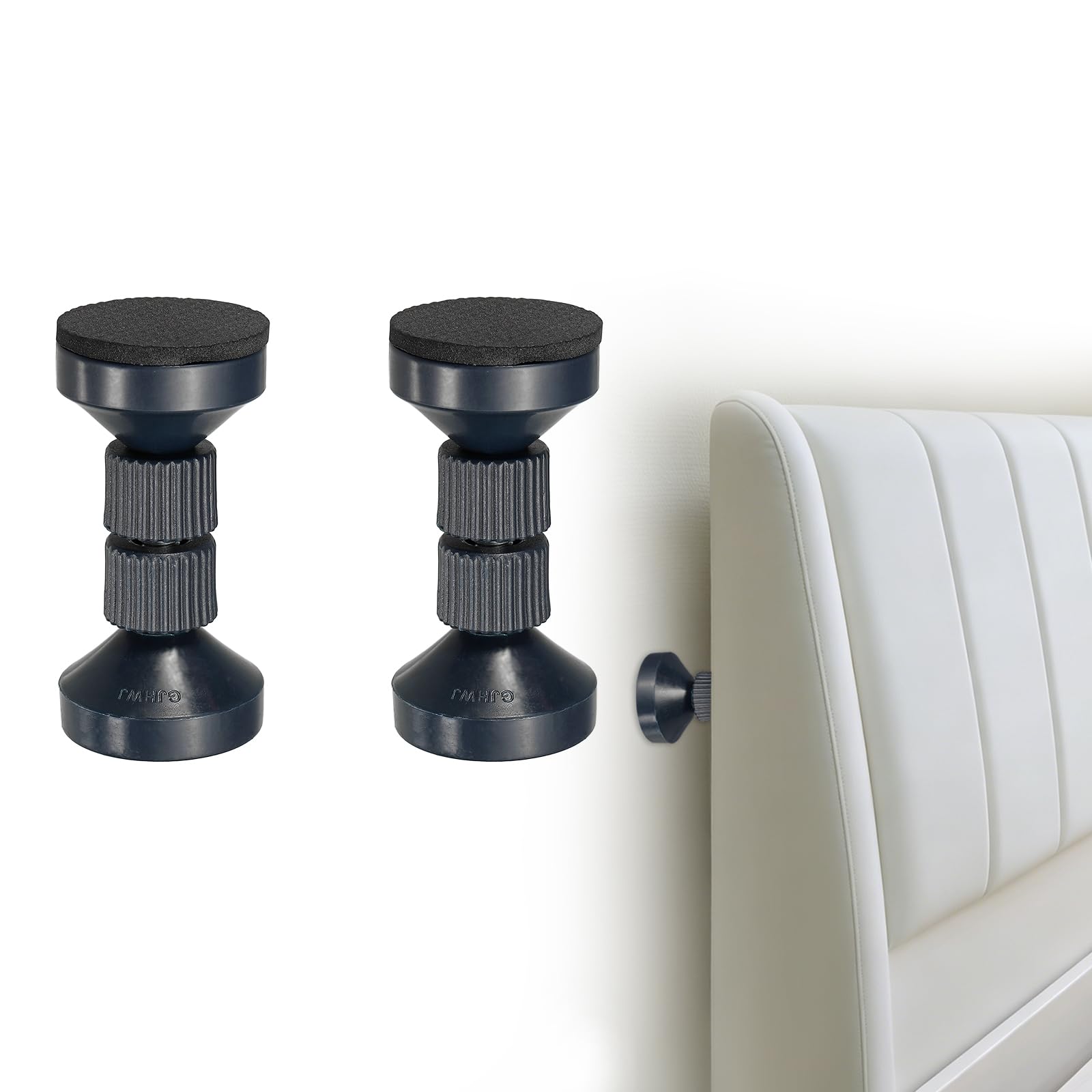 sourcing map 2 Pcs Headboard Stoppers, 9 cm Adjustable Threaded Bed Frame Anti-Shake Tool Furniture Stabilizer for Couch, Bed Frame, Bookshelf, Cupboard, Blue