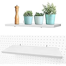 Pegboard Shelves, White 16" X 6" Large Peg Board Racks 2Pack Wall