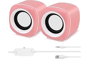 Pink USB Powered PC Speakers with Subwoofer