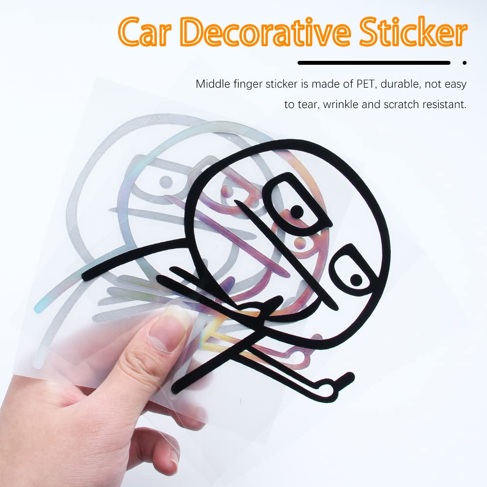 9 Adesivi Auto Dito Medio – Divertenti, Creativi, Impermeabili, Per Personalizzare Auto E Moto - 3
