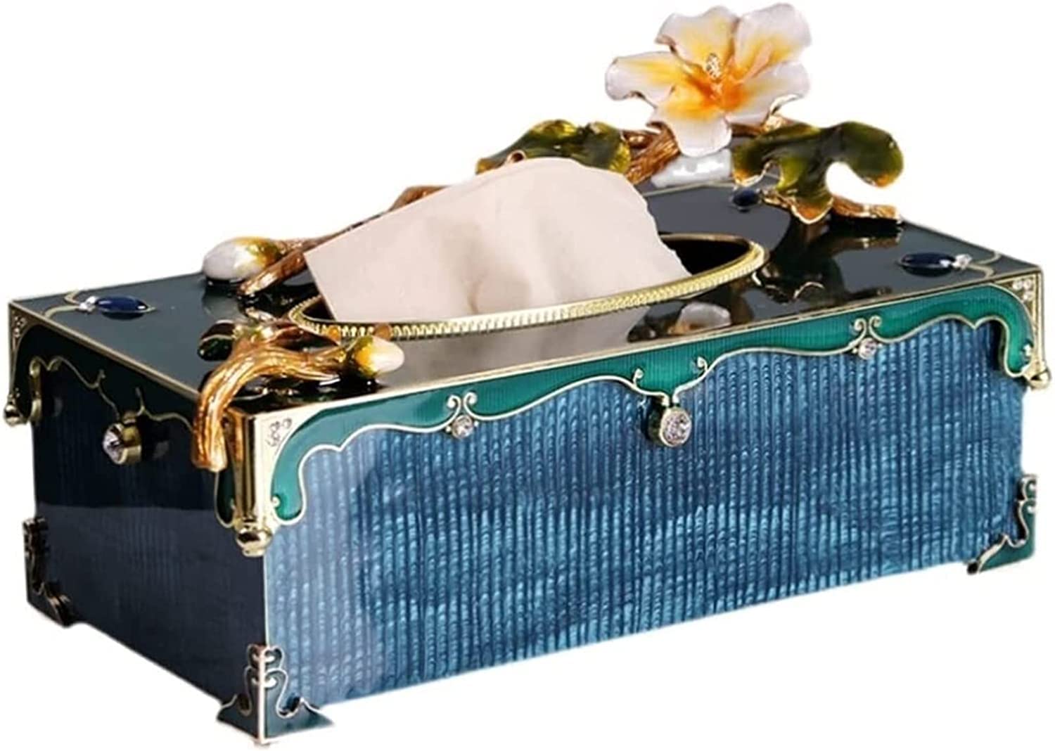 GTHTUHFD Tissue Box Tissue Box Enamel Color European Living Room Coffee Table Table Decorations Long Drawing Paper Box Ornaments,A-26 * 14 * 13cm