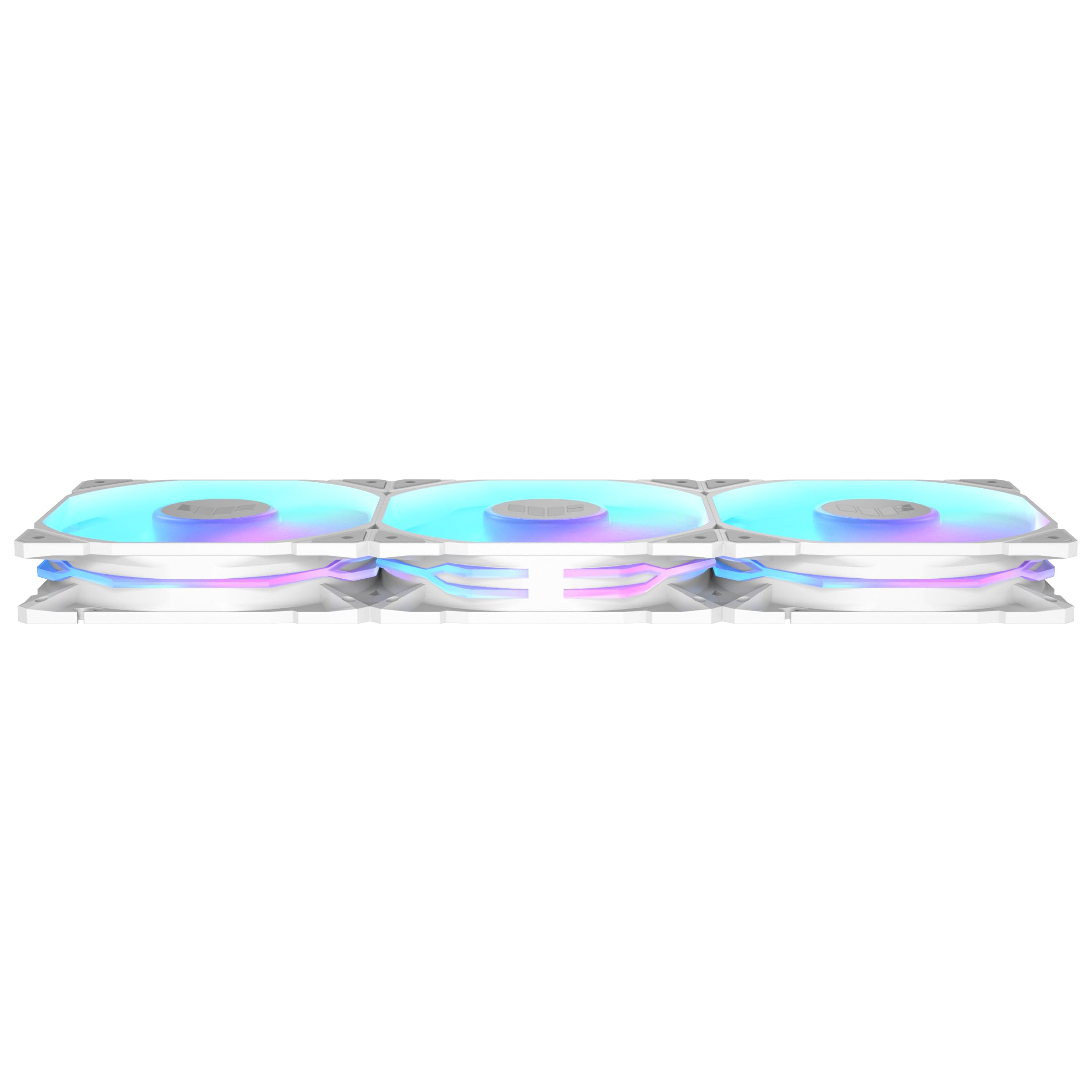 ASUS TUF Gaming TR120 - Ventilador blanco ARGB de 120 mm, marco de ventilador de 28 mm, alta presión estática H2O de 3.3 mm, flujo de aire de 77.4 CFM, matriz LED de doble capa, patrón lateral