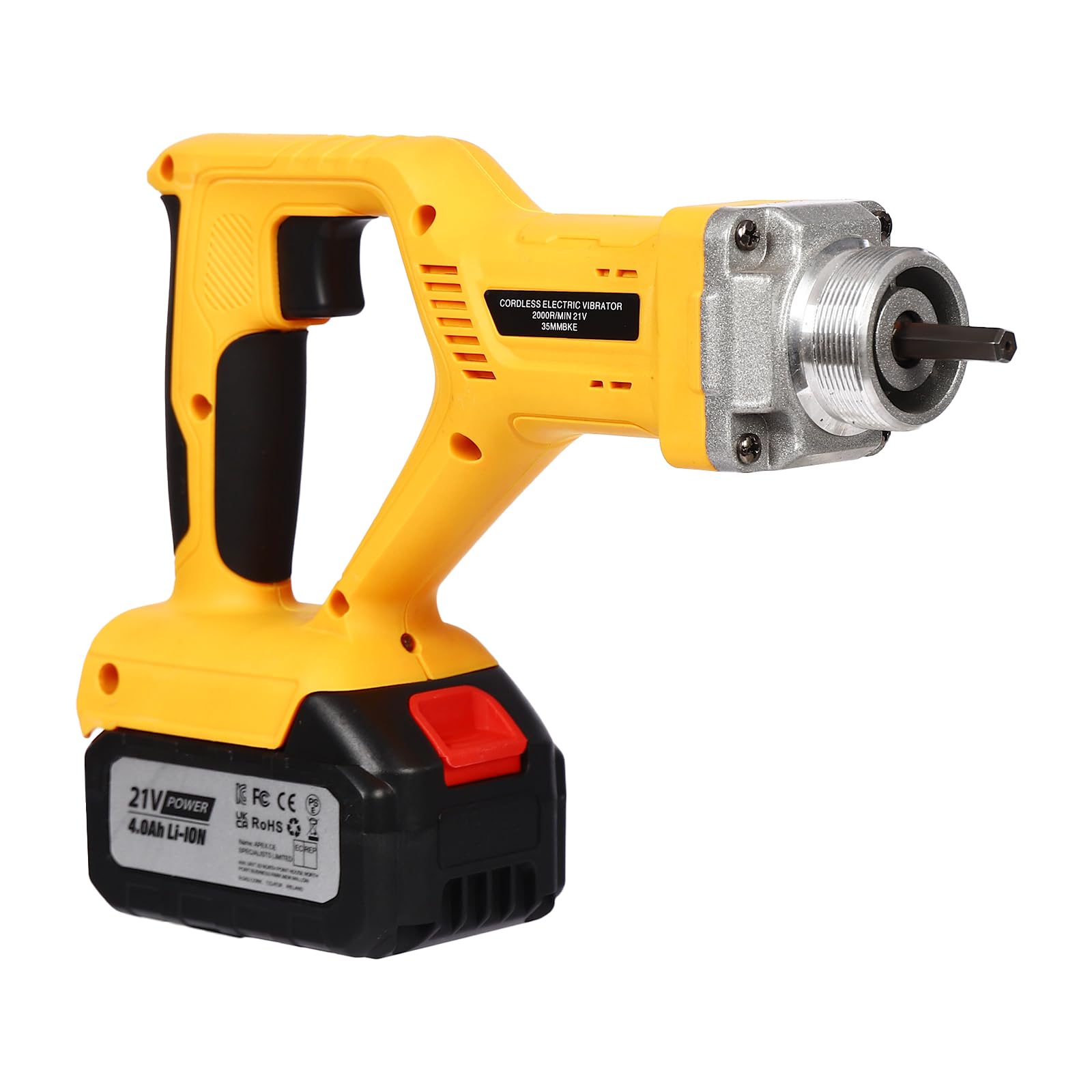 vibratore per calcestruzzo a batteria, vibratore professionale per calcestruzzo industriale, da introdurre in calcestruzzo bagnato, 2000r/min con lunghezza 1,5 m, diametro 35 mm