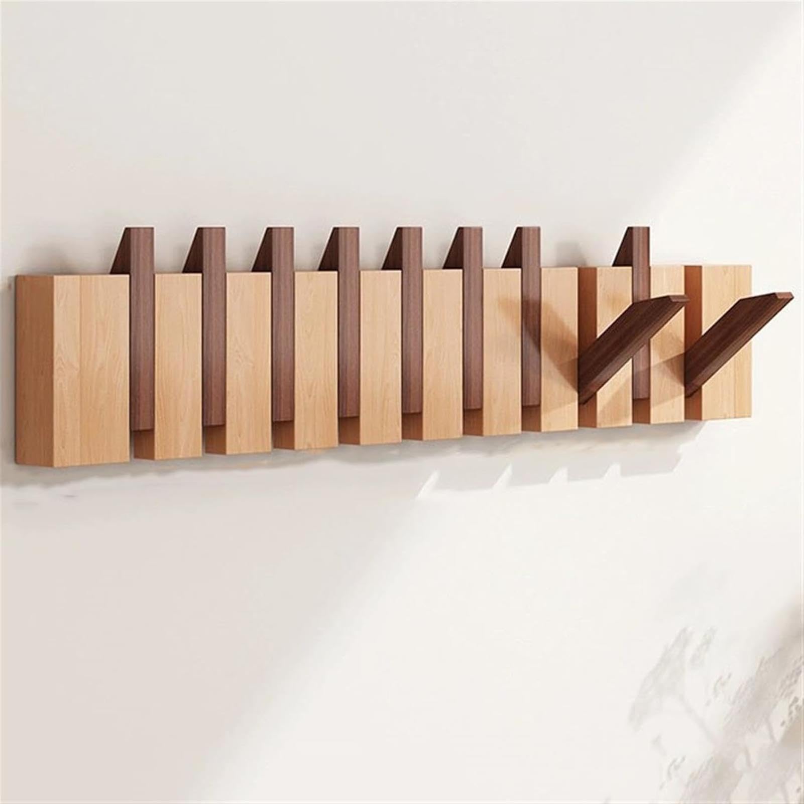 SVFOEBJM Coat Rack Wall Mounted Organizer - Entryway Storage with Hooks for Coats, Keys, Hats, Robes, Towels - Sturdy Space-Saving Solution