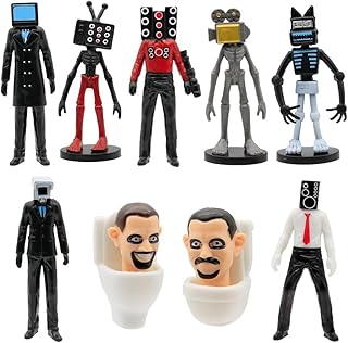 9 PCS Skibidi Toilet Toy Figures Set | Skibidi Toilet Figures | Skibidi Toilet Toys | Skibbidi Toilet Toys | Collectible Anime Figures | Skidibi Toilet Set Of 9 Figurines - UK Based Brand