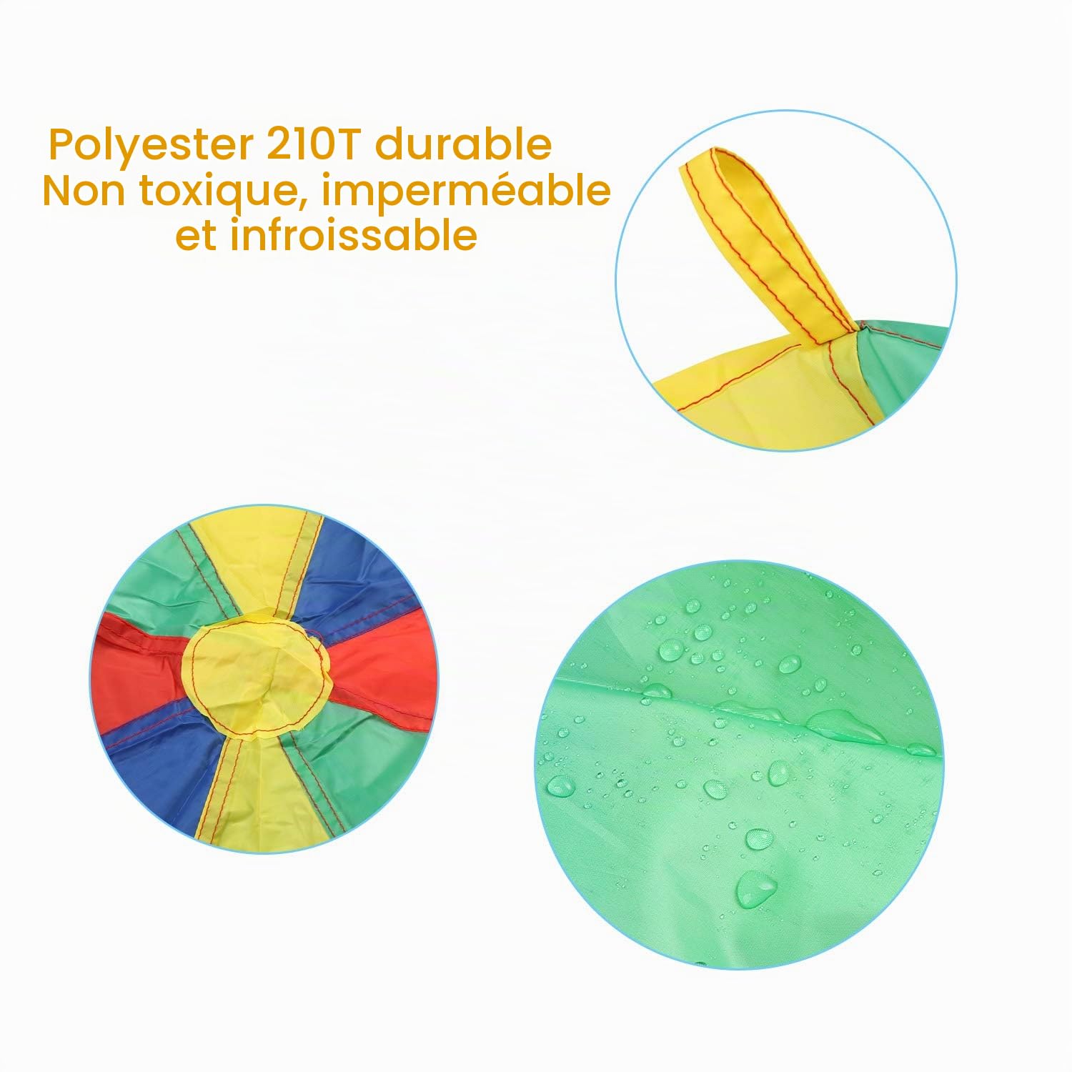 Lot De 2 Parachutes à Lancer Pour Enfants – Avec Poignées, Jouet Volant Extérieur Léger