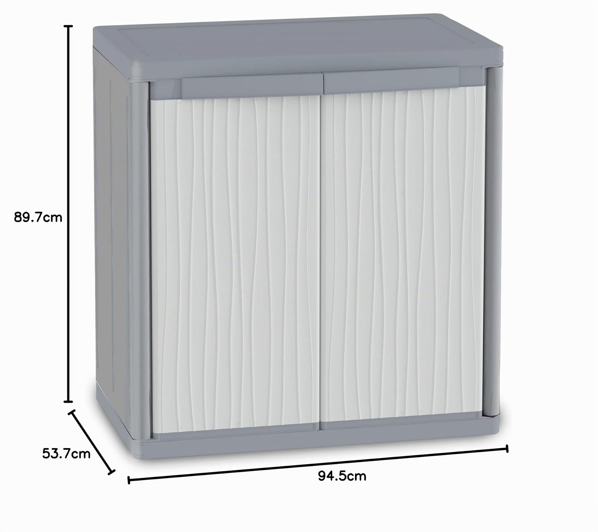 Terry, Jumbo 900 Wave, Armadio da Esterno Interno a Due Ante, 2 Ripiani Interni Regolabili. Materiale: Plastica, Dimensioni: 89,7x53,7x94,5 cm