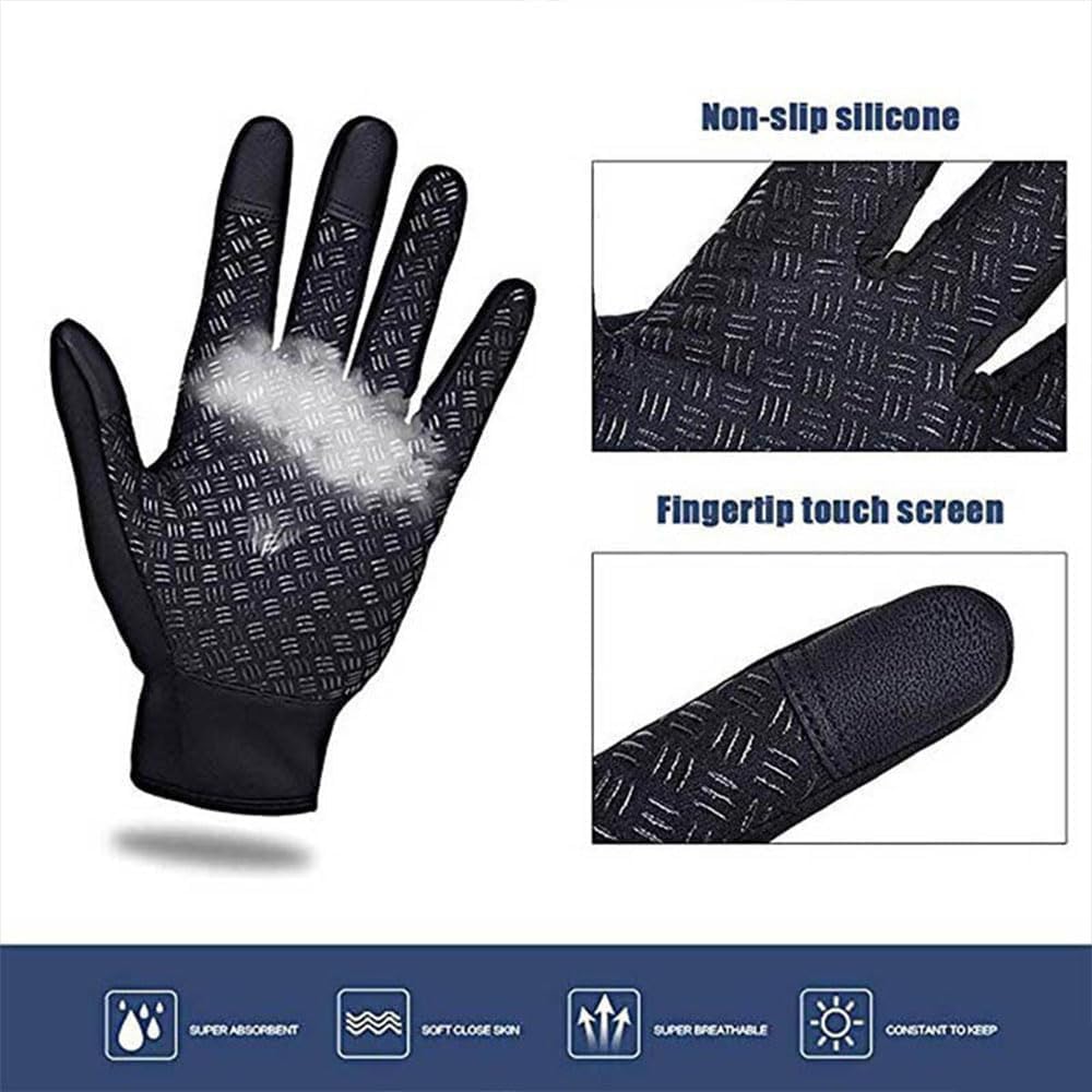 SKFLABOOF Freezer Thermohandschuhe, Freezr Thermo Handschuhe Wasserdicht Winddichte rutschfeste Fahrradhandschuhe mit Touchscreen-Funktion geeiget Herren Damen Fashion
