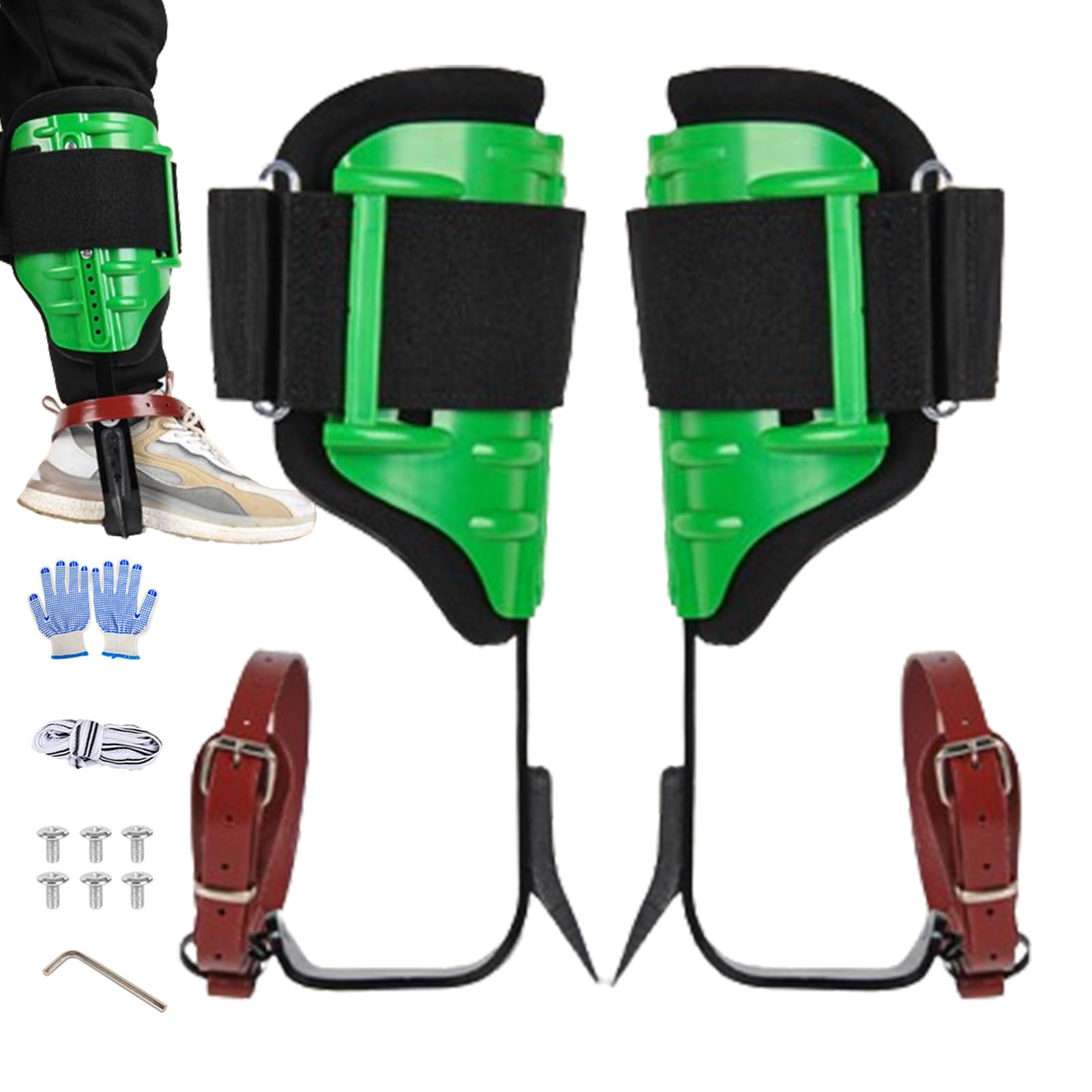 Clavos de escalada para árboles: kit de escalada de tenedor de árboles | engranaje de escalada de polos | Herramientas de escalada cosechadoras, correas de arbolesta cómodas, clavos trepadores de