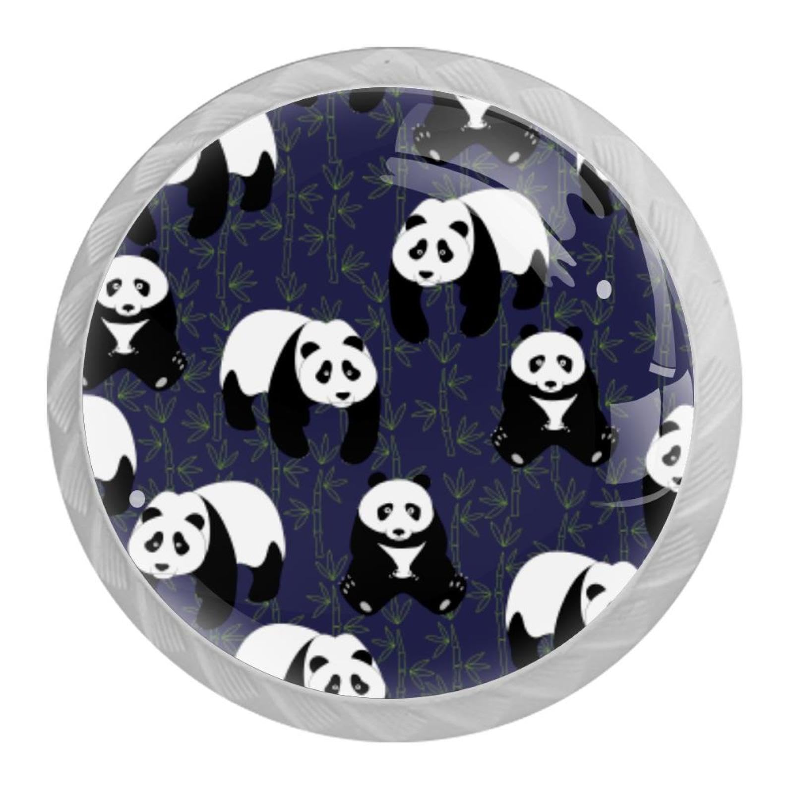 Tqmspg 4 Pieces Drawer Pulls Pandas Bamboo Door Knobs Dresser Handles for Kitchen Wardrobe Cupboard Hardware Furniture