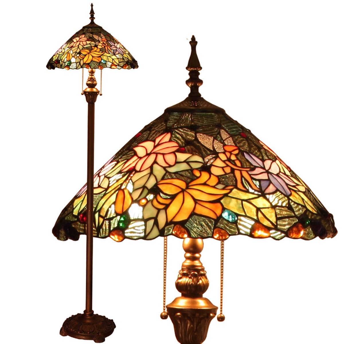 BIEYE照明　フロアライト　フロアスタンドライト　ステンドグラス Amazon | フロアライト フロアランプ ステンドグラス ランプ スタンド