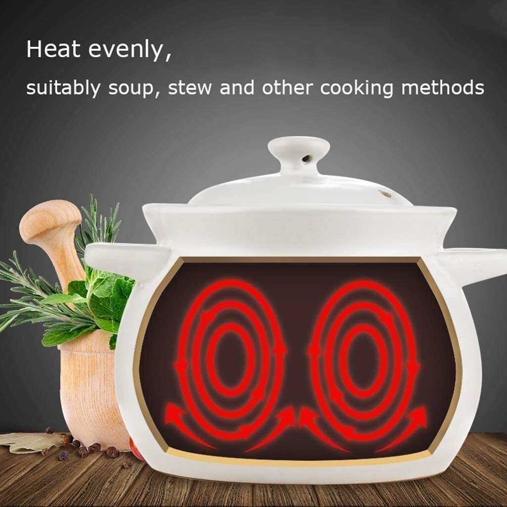 Pentola di Terracotta per Cucinare Mantieni Caldo/Freddo Fino a 4-6 Ore Casseruola isolata Casseruola Rotonda con Rivestimento Antiaderente smaltato in Porcellana Dura (4500 ml)
