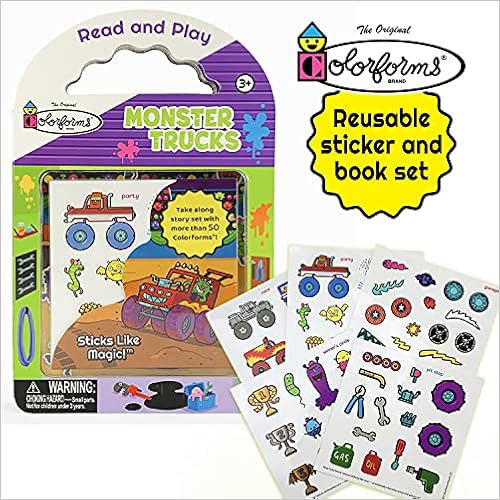 Colorforms Monster Trucks - Reusable Sticker Activity Book Clings For Toddlers 2-5 (Colorforms Activity Books) book cover