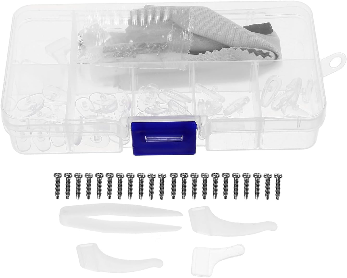 Eyeglasses Repair Kit with Screws and Nose Pads Portable Box