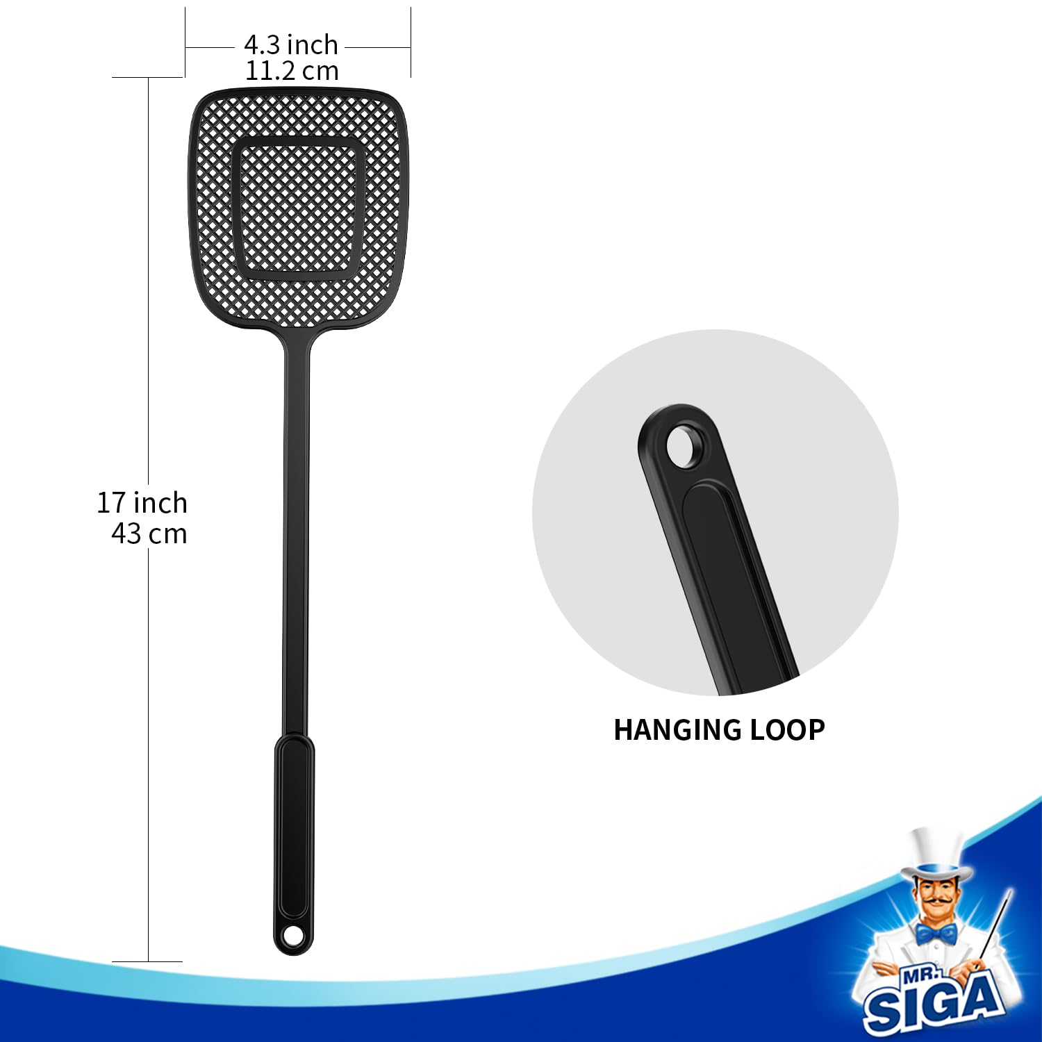 MR.SIGA 6 Pack Fly Swatters - Durable & Easy to Use -5 MR.SIGA 6 Pack Fly Swatters - Durable & Easy to Use -5