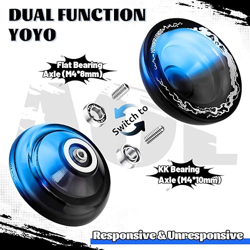 Miniatura 3 de AOE Responsive Yoyo Professional para niños de 8 a 12 años, Yoyo insensible con hoyuelos profundos para trucos de giro con 10 cuerdas, funda, kit de