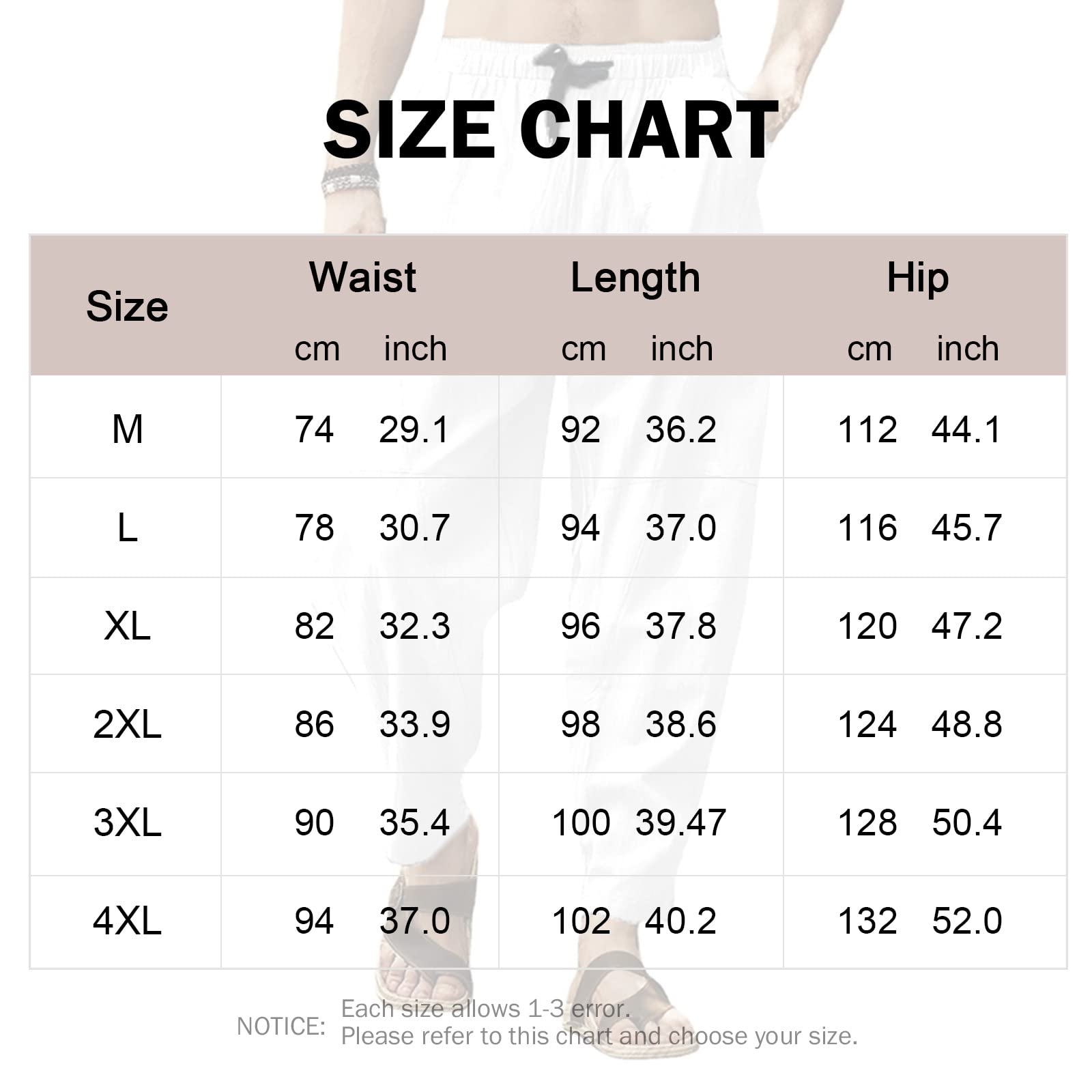 Cooleep Pantaloni Lino Uomo Estivi Casual Pantaloni Elasticizzati Leggeri da Yoga Spiaggia