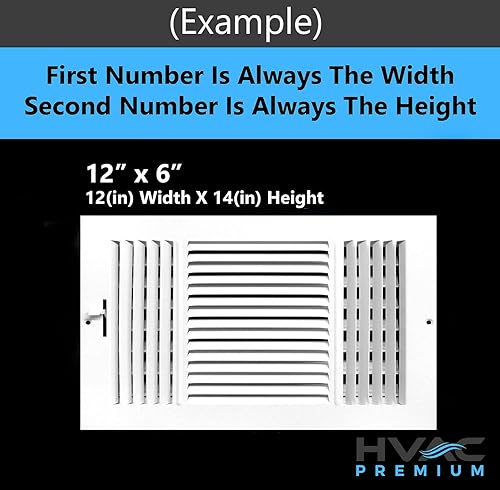 Miniatura 7 de Rejilla de suministro de aire de 3 vías de 8 pulgadas de ancho x 8 pulgadas de alto - Tapa de ventilación y difusor - Cara plana estampada - Blanco
