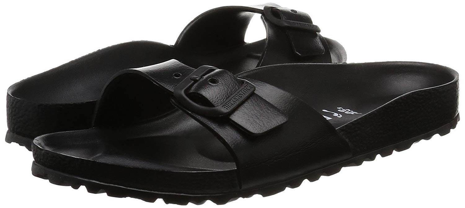 Birkenstock Madrid EVA 128163 Noir Noir Femmes Pantoufles en Caoutchouc Boucle